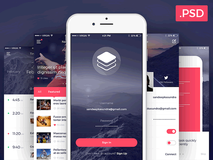 free mobile ui kits