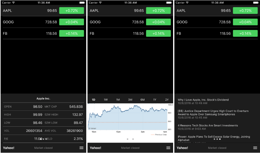 react native finance app stocks