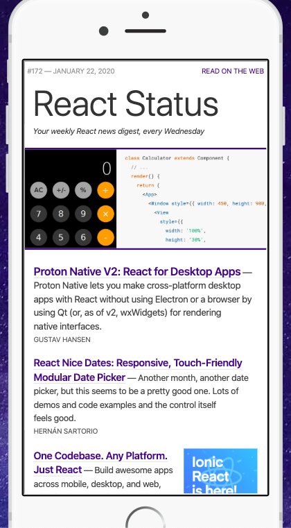 react status newsletter