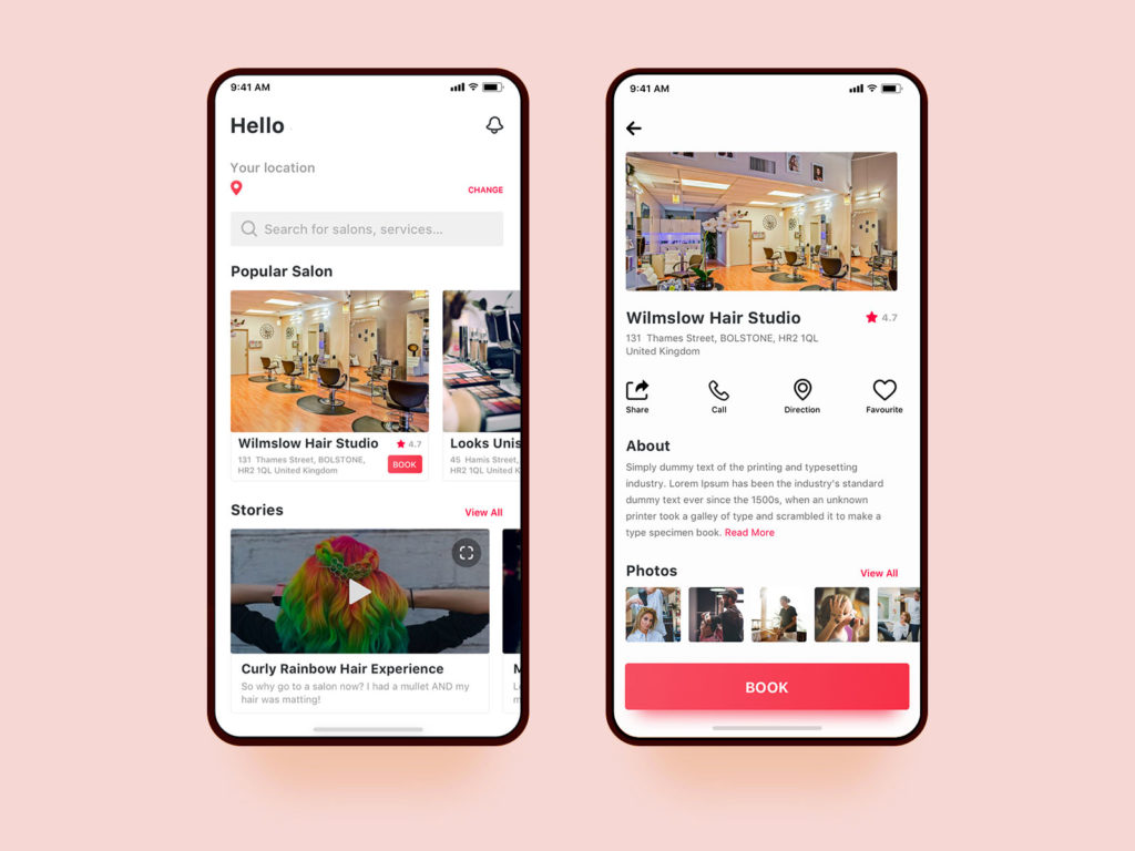 salon mobile app barber