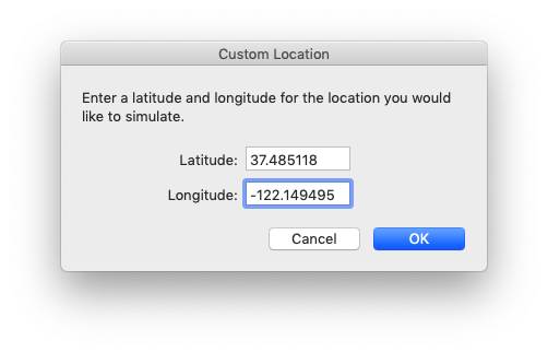 custom location setting